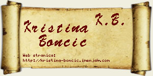 Kristina Bončić vizit kartica